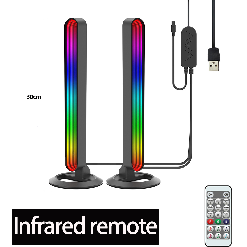Golvlampor led-ljusramp monitor ljusramp esports skrivbordsdekoration lampa spegelljus musik dynamisk skrivbordsbelysning: Blå