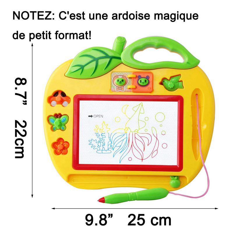 Ardoise magique couleur petit Format avec tampons, jouet pour fille et garçon 18 mois, Mini jeux pour bébés et enfants de 2 et 3 ans-