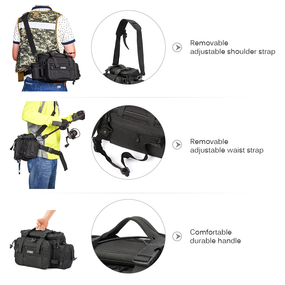 LEO Outdoor Sports Fishing Bag Large Capacity Multifunctional Bag Waist Pack Lures Fishing Tackle Gear Bags 40 * 17 * 20cm