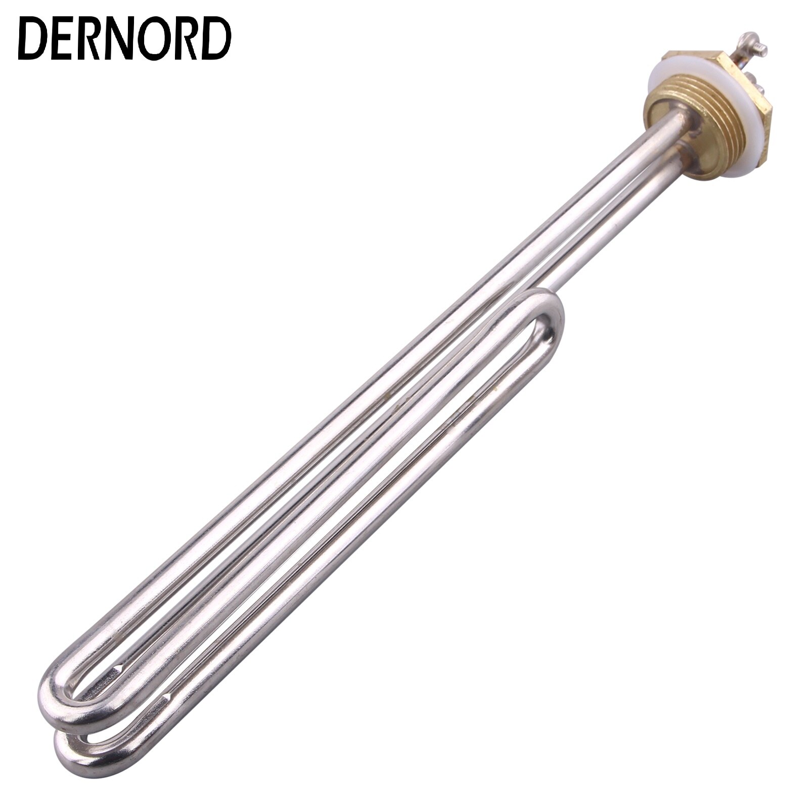 DERNORD Water Heater 220V 2kw 3kw 4kw 5kw Brass Flange 1&quot;BSP / DN25 / 32mm Electrical Fold Back Heater Element Heating Element: 3kw / Silver