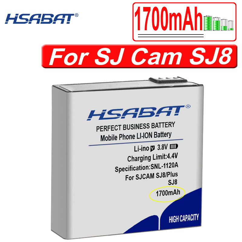 HSABAT-Batería de 1700mAh para cámara de acción SJCAM SJ8 PRO, SJ Cam SJ8 Plus, SJ8 Air