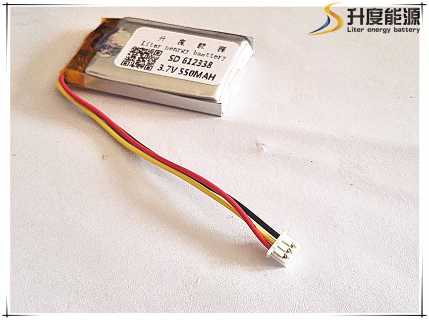 Polymer battery 550 mah 3.7 V 612338 smart home MP3 speakers Li-ion battery for dvr,GPS,mp3,mp4,cell phone,speaker