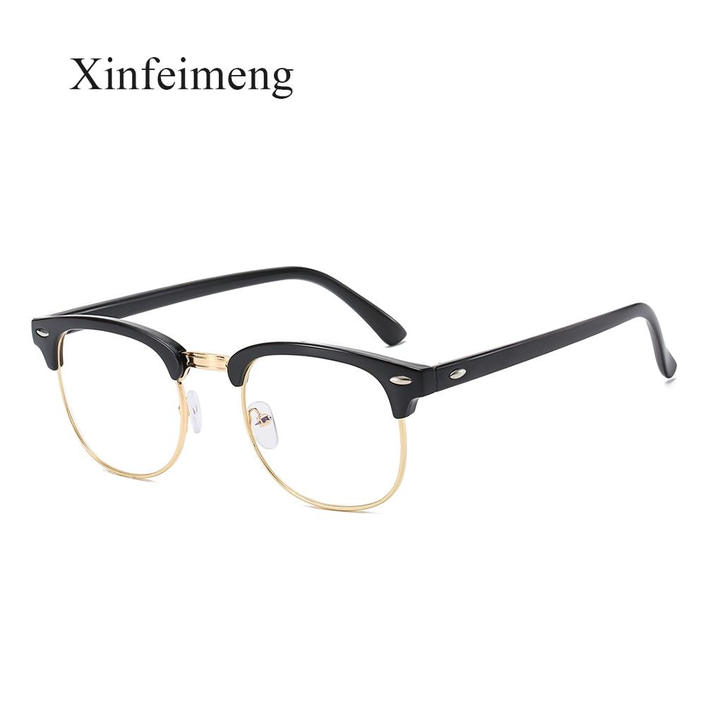 Vintage Semi-Rimless Anti Blue Rays Computer Glasses Men Blue Light Gaming Glasses Protection Clear Lens Glasses Oculos