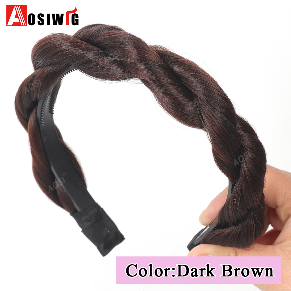 Synthetische Fishbone Geflochtene Stirnband Haar Gürtel Geflochtenes Haarband Böhmischen Stil Frauen Frisur Haarteile Kopfbedeckung Zubehör Bl: Burgunderrot