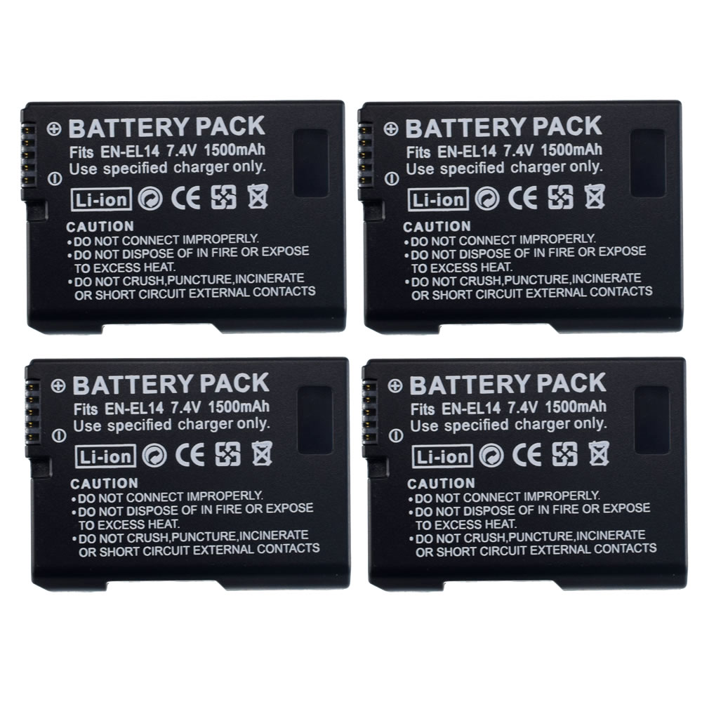 2x EN-EL14 EL14 Camera Battery For Nikon D5200 D3100 D3200 D5100 P7000 P7100 MH-24 D3500 D3300