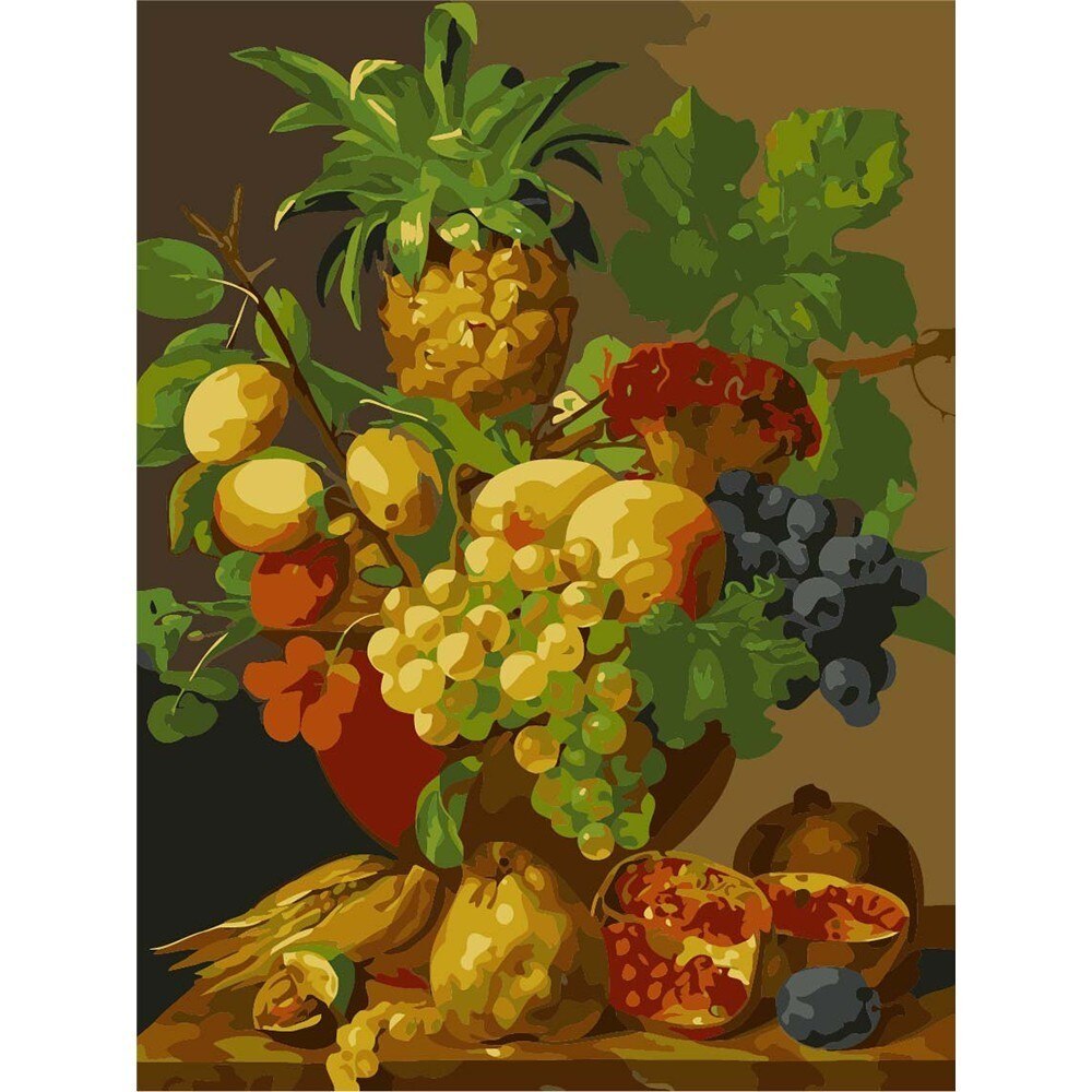 Azqsd Bloemen Schilderen Nummers Handgeschilderd Frameloze Olieverf Vaas Acryl Verf Op Canvas Voor Home Decor A527: SZYH-A611