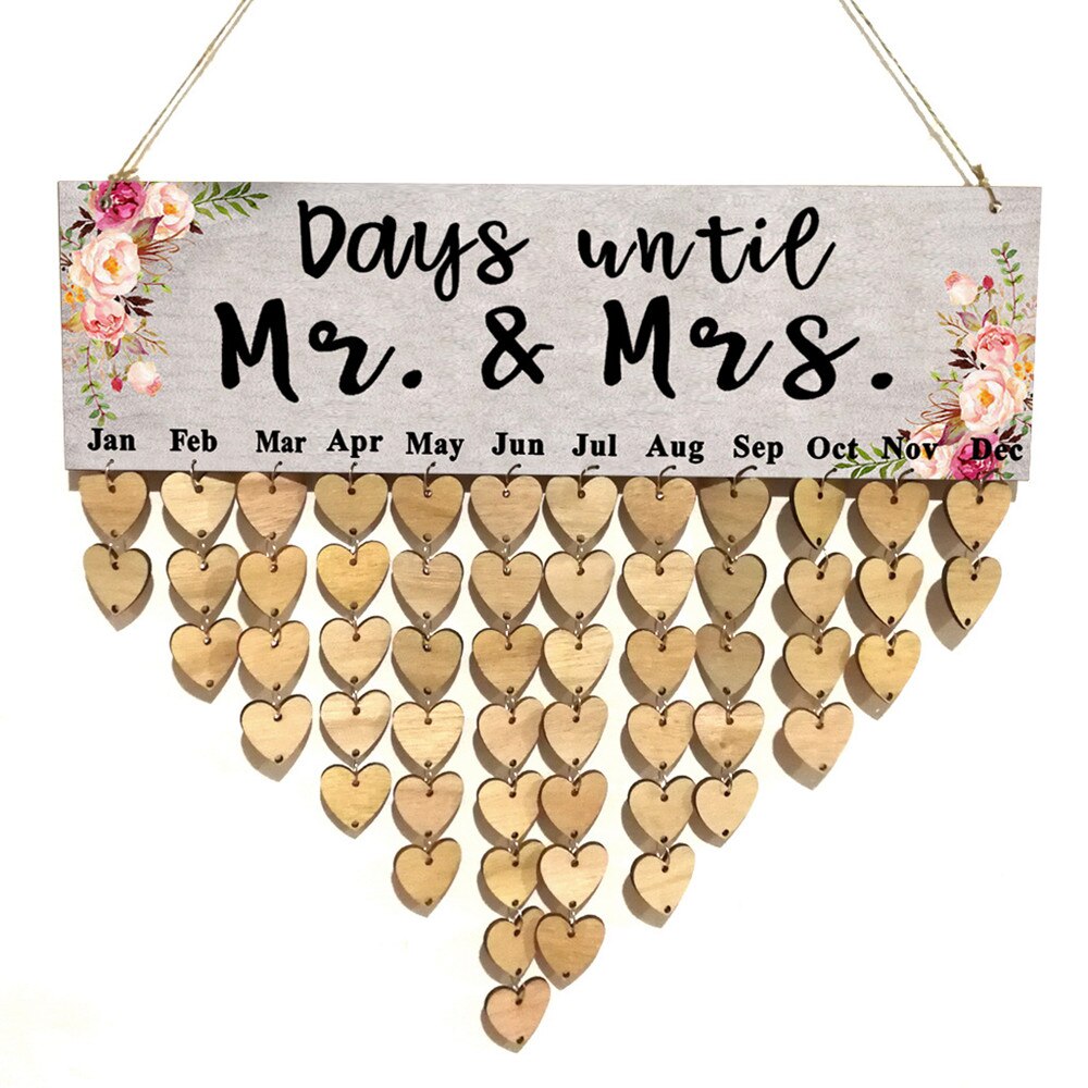 Kerst Verjaardag Speciale Dagen Herinnering Board Thuis Opknoping Decor Houten Kalender Boord Opknoping Ornament Jaar Decoratie: 5