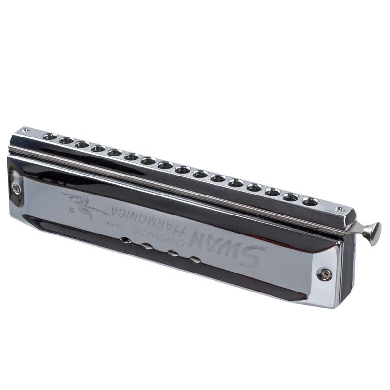 Chromatische Harmonica Silver Tone 16 Hole 64 Mond Muziekinstrumenten: Default Title