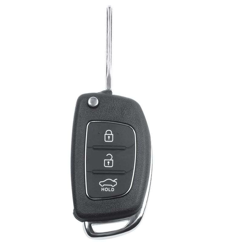Flip Key Shell Geschikt Voor Hyundai Ix45 Santa Fe Remote Key Case Fob 3-Knop Zwart