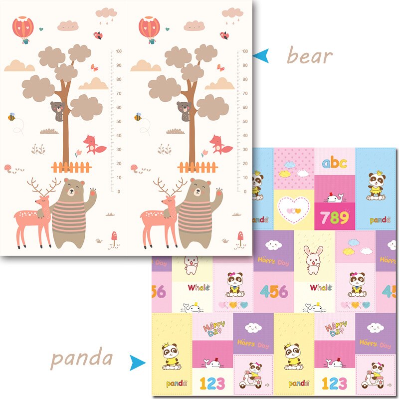 XPE dziecko mata do zabawy mata dla niemowlęcia dwustronna dywan dla dziecka dywan mata rozwojowa dla dzieci Pad do grania w przedszkolu aktywność siłownia: H / 200CMX180CMX1CM