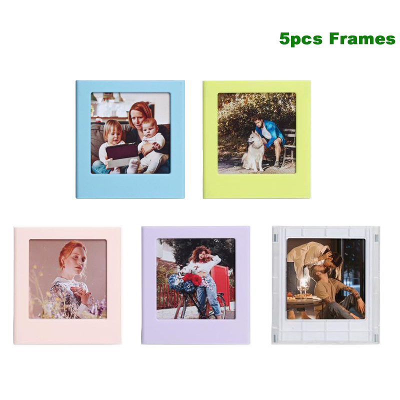 Marcos cuadrados de Color de 4 pulgadas para Fujifilm Instax SQUARE SQ1 SQ6 SQ20 SQ40, papeles de película de impresora cuadrados, marcos de fotos magnéticos, 1/5 Uds.