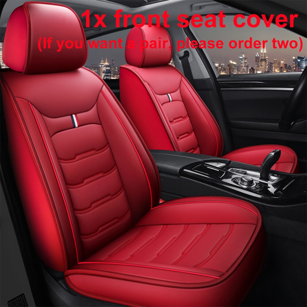 Funda de cuero para asiento de coche, accesorios para Jeep Renegade Grand Cherokee WK2 WJ 1999 2004 Compass 2007 Patriot: Front red