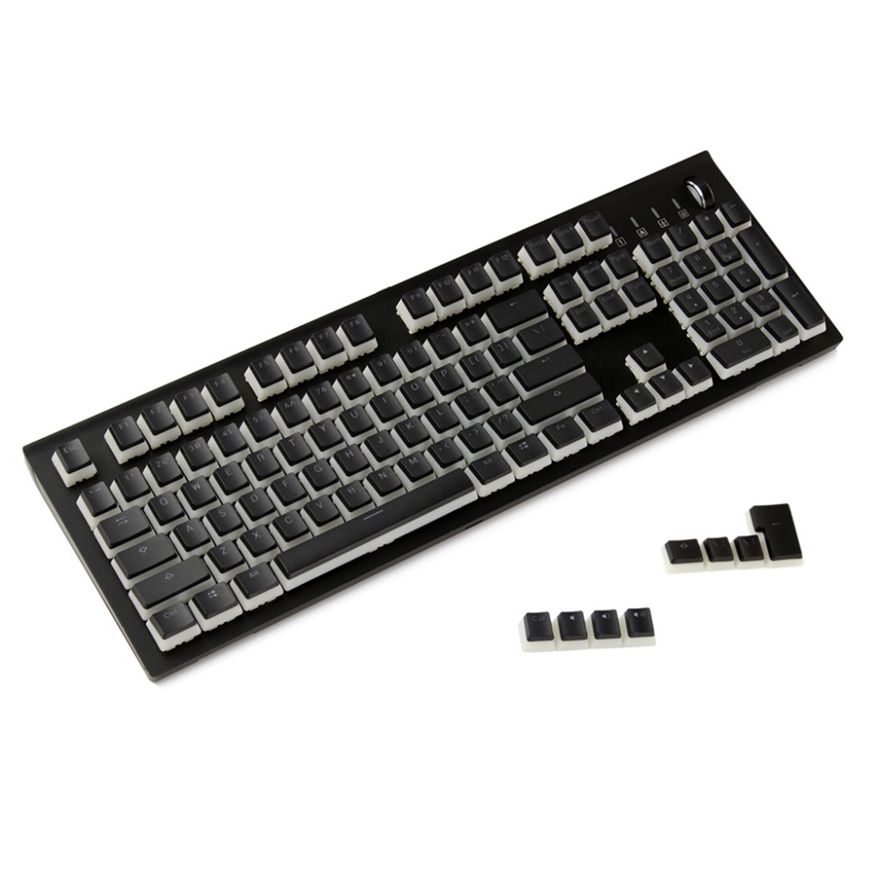 OEM Profile 112 Key ANSI ISO Pudding PBT Double Shot Shine Through GK61 Keycaps For Mechanical Keyboard GK61X GK64X 60% Keychron: Standard 112 Black