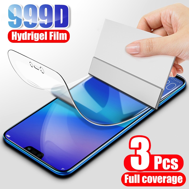 3 pièces Film protecteur d'écran Hydrogel pour Huawei P20 P30 Lite Pro P40 P smart Film de protection pour Honor 10 Lite 9 8X 9X Film