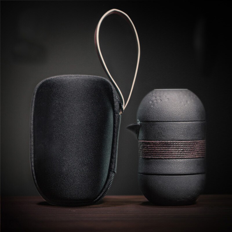 Portable Teapot Tea Cup Set Travel Tea Set Home Office Ceramics One Pot Two Cups Simple Tea Set