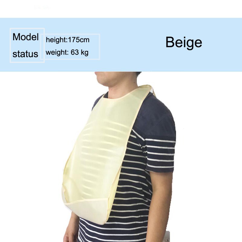 Bavoir de grande taille pour le repas | 1 pièce, imperméable à l'eau, Anti-huile réutilisable, bavoir de dîner de grande taille pour adultes âgées: Beige