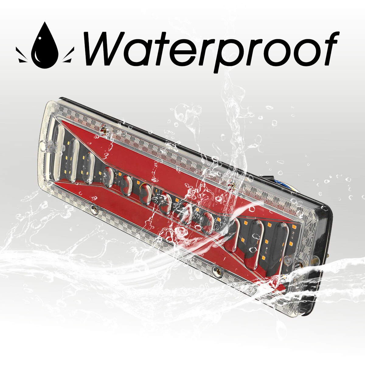 2PCS 12V Dynamic LED Car Truck Tail Light Turn Signal Rear Brake ight Reverse Signal Lamp For Trailer Lorry Bus Campers