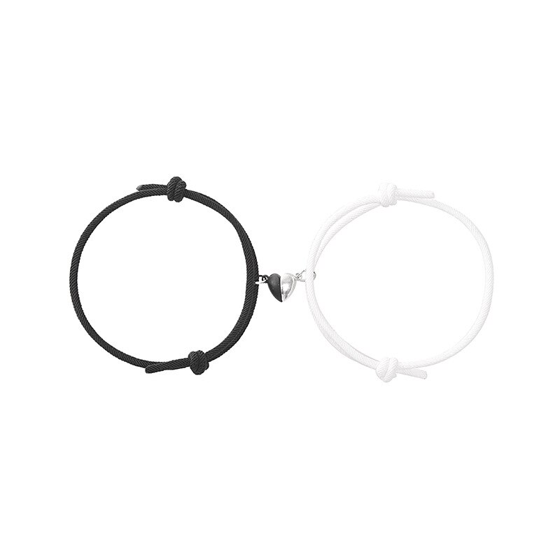 SL102 modisch Schwarz und Weiß Liebe Magnet Mailand Seil Paar Armbänder EIN Paar Freundinnen Armbinde Schmuck