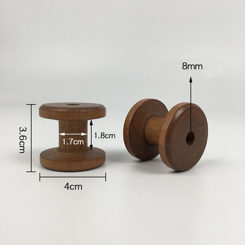 20-100pcs Brown Big Wood Empty Spools Bobbin for Sewing Ribbons Twine Wood Home DIY Tool Thread Wire Lace Spool Supply: S / Burgundy