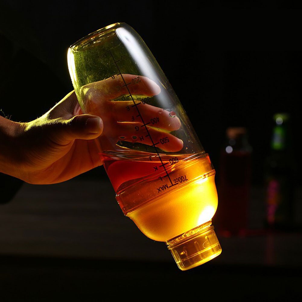 Home Portable Coffee Transparent Wine Mixer Party Resin Beverage Cocktail Shaker Drink Bar Tools Barware Bottle With Scale