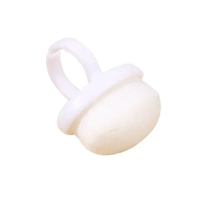 Rengjøringsbørste til neglestøv, myk plast, negleringbørste, rengjør neglekunst, fjerning av gelpoleringspulver, oval ringstøvbørste, manikyr: Lys gul