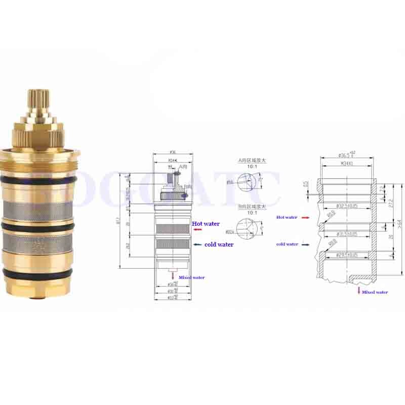 Thermostatische Ventiel, Schroefdraad Ventiel, Douche Scherm Ventiel