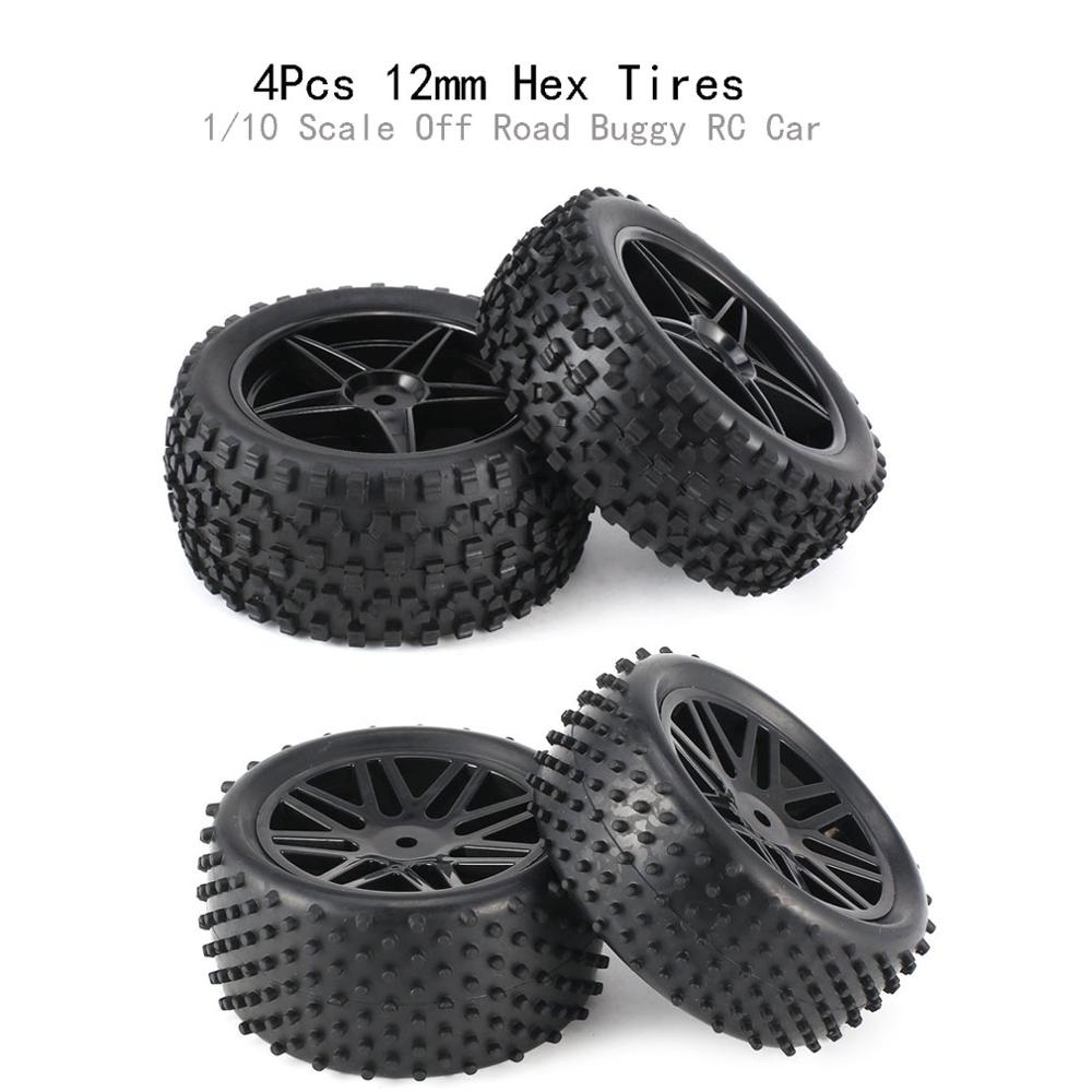 1/12 1:10 1/14, 1/16 4 Uds 1/10 escala Road Buggy rueda de neumáticos 12mm centros w/insertos espuma para Wltoys 144001 Remo 1631 RC Coche