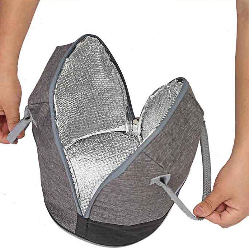 Grote Capaciteit Cilinder Lunch Tas Vrouwen Thermische Geïsoleerde Lunch Box Tote Koeler Handtas Mannen Draagbare Waterdichte Bento Pouch