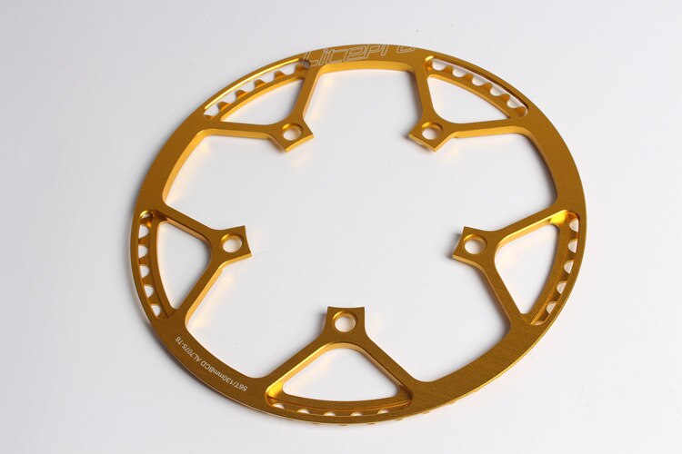 Litepro 130mm bcd kedjekrans i aluminiumlegering 45t-58t hopfällbar cykelskiva med skydd ultralätta cykeldelar: 56t guld