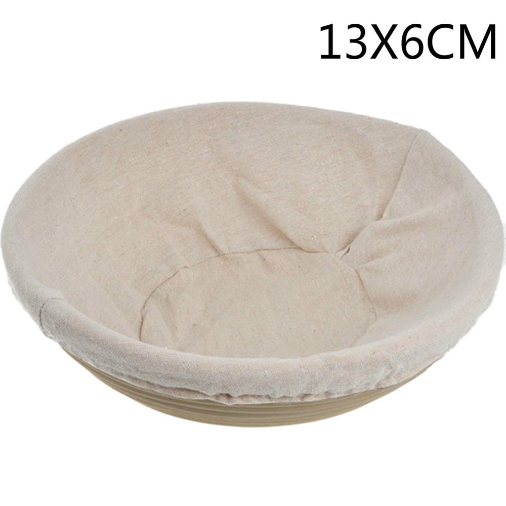 Banneton proofing brödkorg rund oval bakning kakformar jäsning av rotting brödkorg jäsning med tygpåse: 13 x 6cm