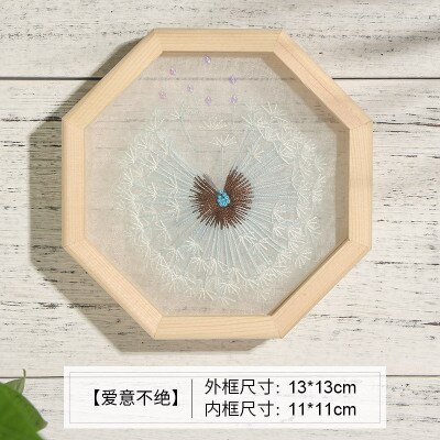 Organza Flower Embroidery Kits Plant Handmade Needlework Hoop Cross Stitching for Beginner with Frame Art Craft Home Decor: B