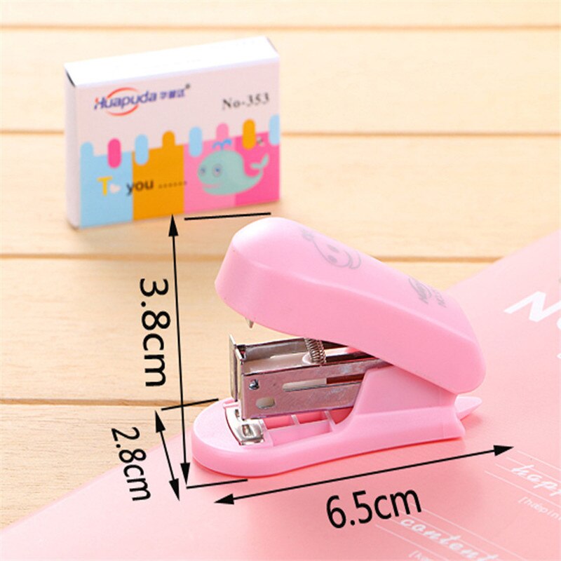 1 pc cor aleatória pequeno grampeador portátil material escolar em casa grampeador manual sem esforço para o presente dos artigos de papelaria do estudante das crianças