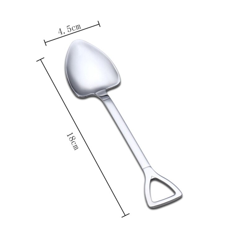 Stainless Steel Coffee Tea Spoon Shovel/Wrench Shaped Dessert Forks Ice Cream Sugar Teaspoon Bar Home Tools: 1