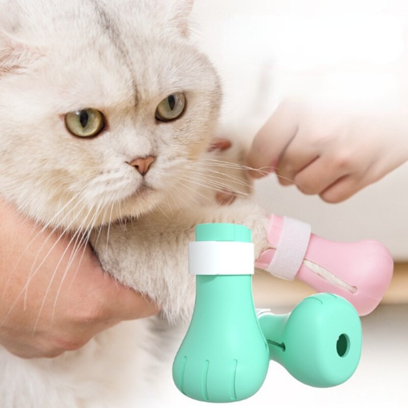 Gants de protection des pattes de chat, anti-rayures, coupe des ongles, lavage des morsures de chat, Set de pieds, bottes, fournitures de bain pour animaux de compagnie, 4 pièces