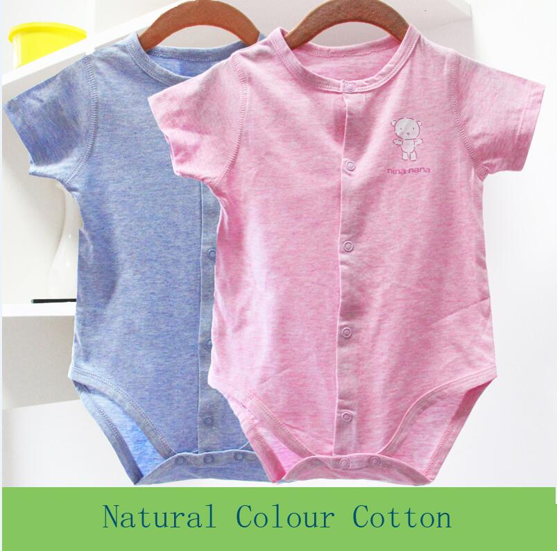 100% Katoen Bodysuit Pyjama Kids Kleding Baby Boy & Meisje Kleding Zomer Korte Mouwen Baby Kleding Voorste Opening Snap: 1 pc pink / 4T