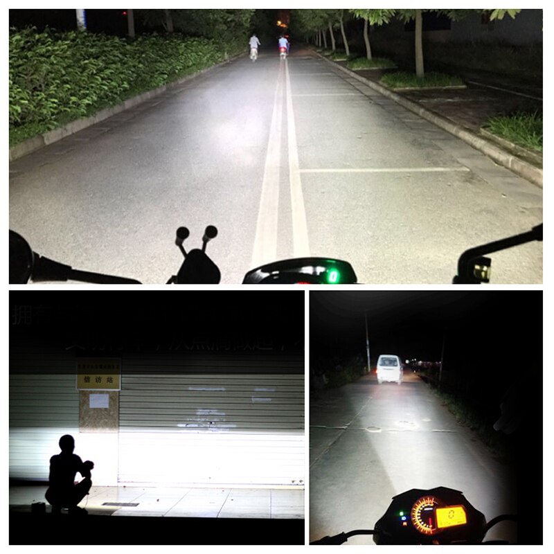 Motorcycle Headlight 12V Motorbike Spot Head Light 8 12 16 led Scooter ATV Moto Headlamp 24V Motor auxiliary driving Work light