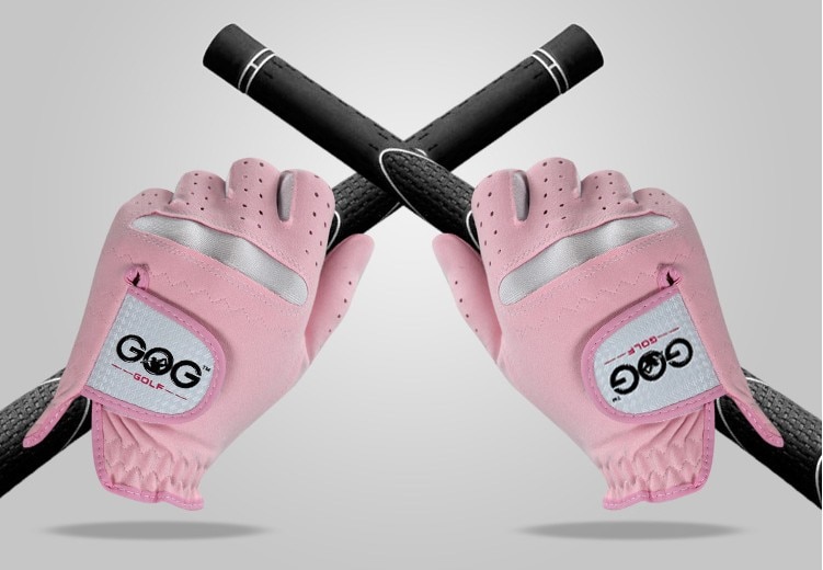 Dames Golf Handschoenen Roze Doek Ultra-Slanke Professionele Golf Handschoen