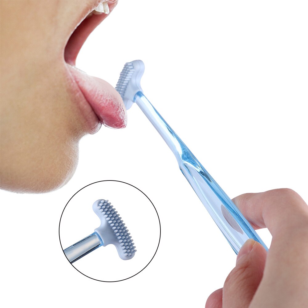Raspador de lengua de silicona Oral lengua cepillo limpiador aliento fresco limpieza de la lengua cepillo de dientes higiene Oral herramientas de cuidado de salud