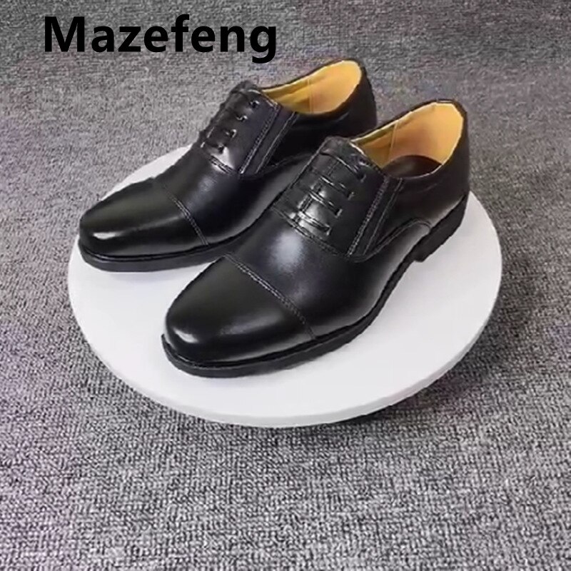 Kontorsko menn klassiske kjoler sommersko menn formelle kontor italienske loafers menn kjole sko skinn brun kjole