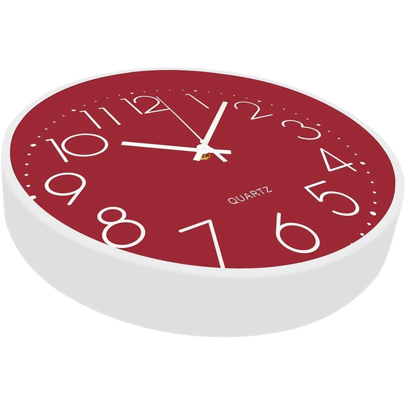 12inch Modern Wall Clock Battery Powered Silent Non Ticking Quartz Clock Easy to Read Digital Wall Clocks