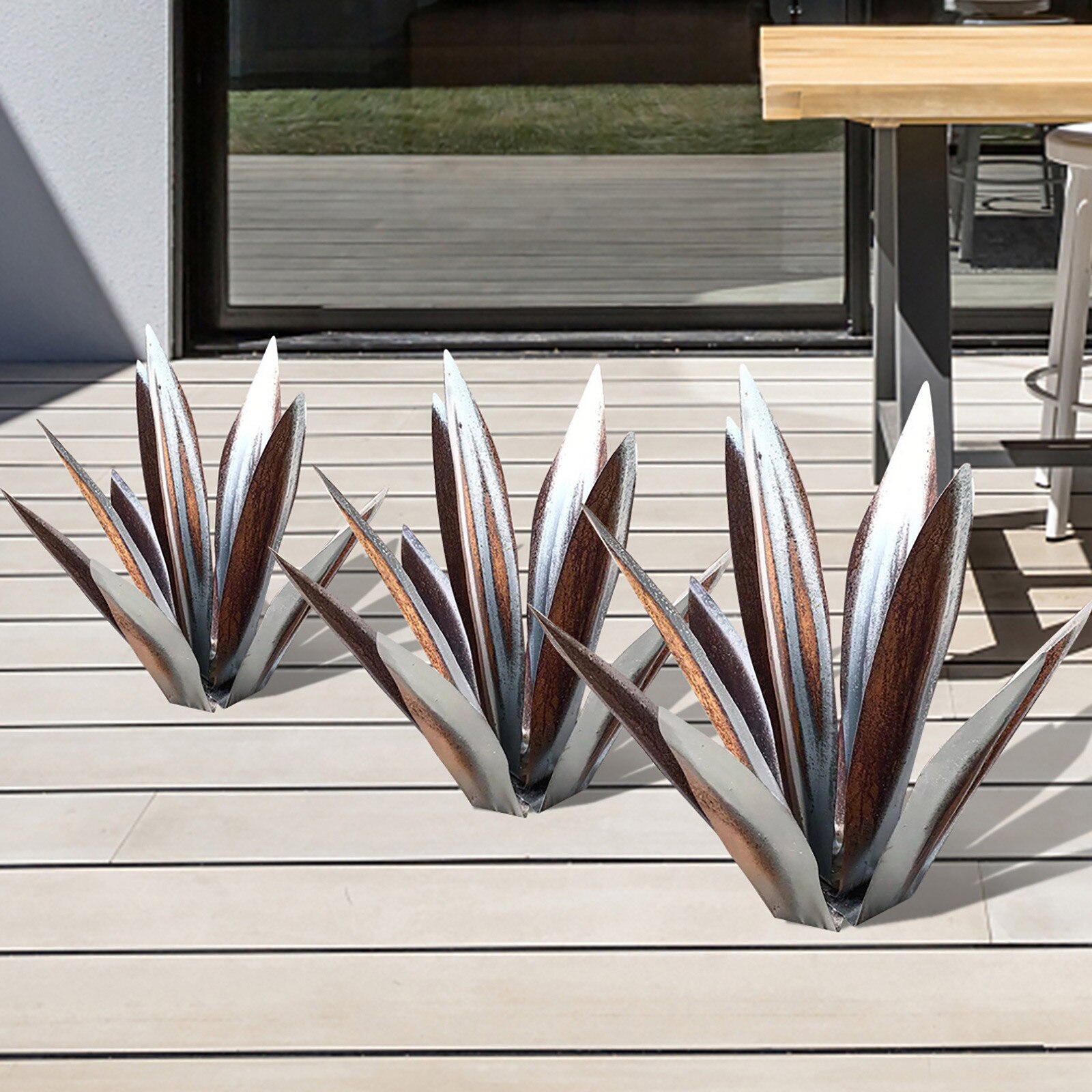 Diy Metal Art Tequila Rustic Sculpture Garden Yard Sculpture Home Decor 9 leaves Garden Signs Garden Decoration Accessories