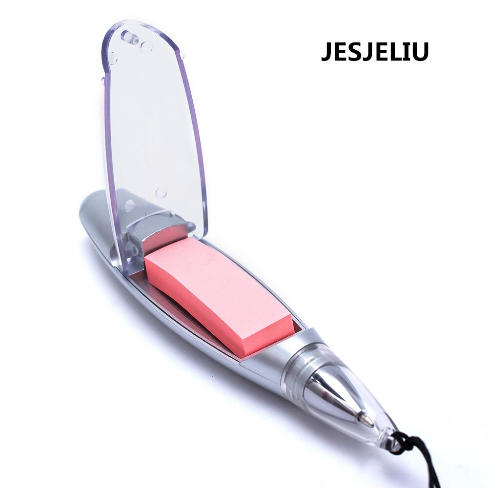 Multifunktionel kuglepen med memo pad lanyard sticky notes led lys pen søde papirvarer skole kontorartikler