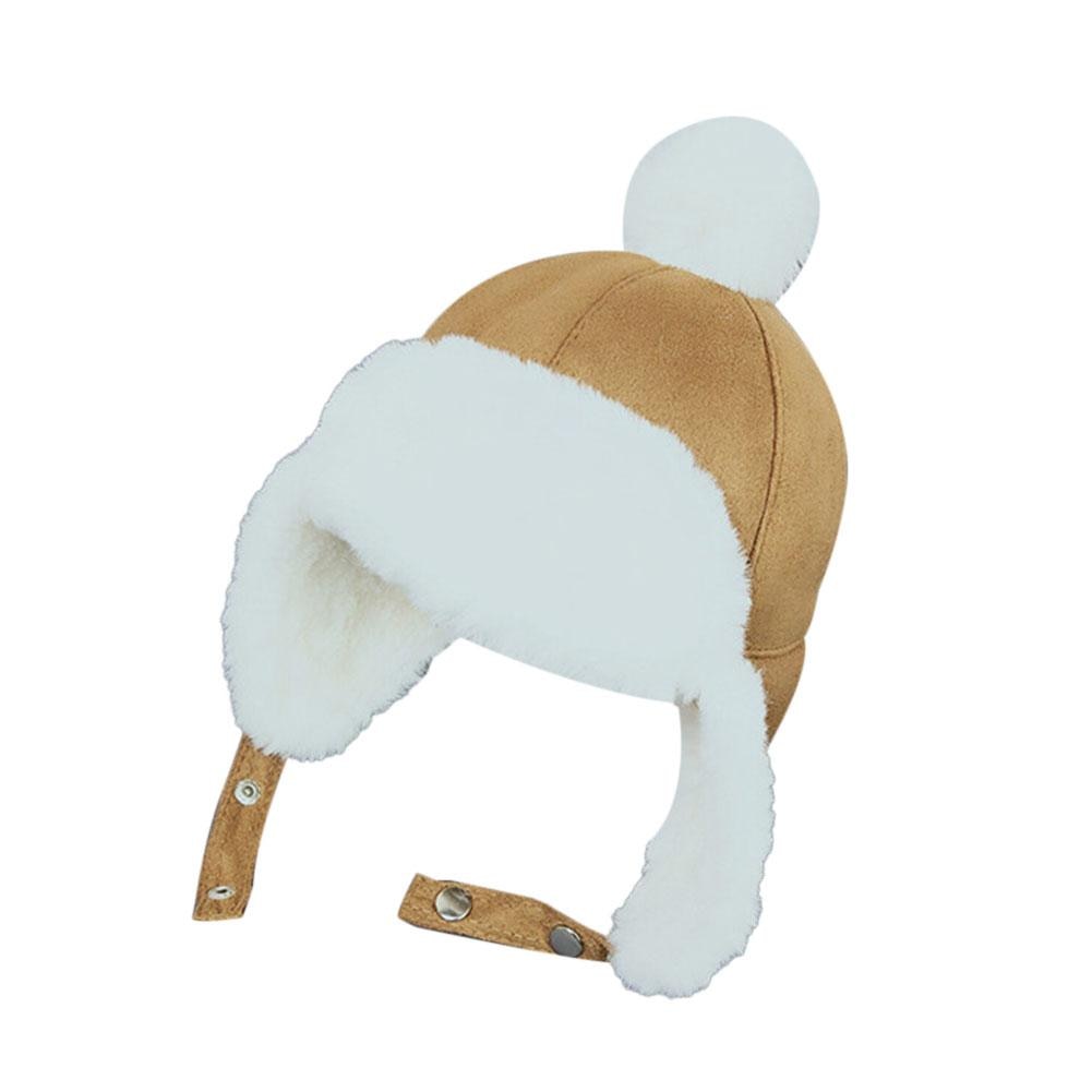 Baby drenge piger hat børn børn øreklap vinter varm plys kasket: Khaki