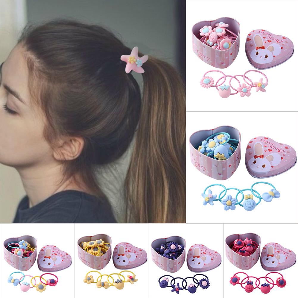20 pièces/ensemble filles bandes de cheveux bandes de caoutchouc avec boîte mignon dessin animé enfants élastique bandeau infantile chouchous chapeaux enfants bandeau