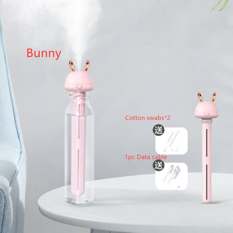 USB Portable Air Humidifier Home Office Refresher Detachable Humidification Cartoon Bottle Mist Maker Aroma Diffuser: D