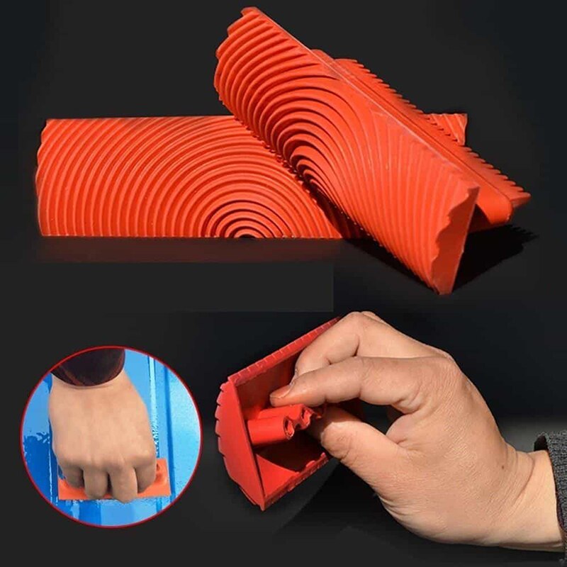 Red Rubber Wood Grain Paint Roller Brush Imitation Wood Graining Wall Paint Tool Roller DIY Wall Art Graining Painting Tools