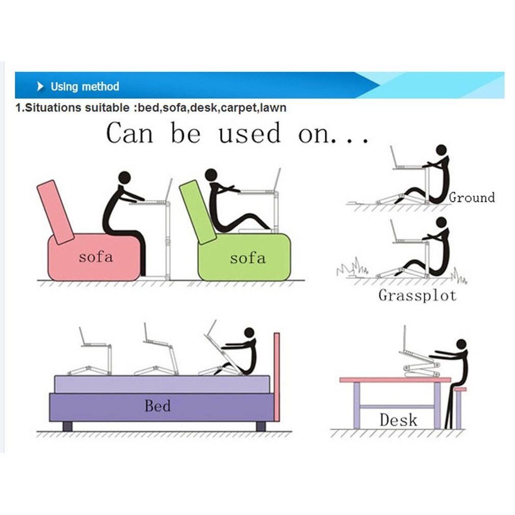 360 Rotation Aluminum Alloy Computer Desk Foldable Adjustable Cooling Table Stand Tray With Mouse Plate For Laptop Notebook