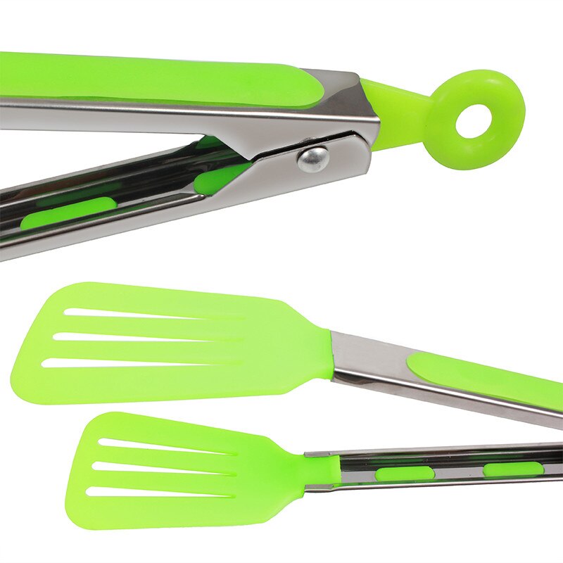 Nylon Non-Stick Kitchen Tongs Stainless Steel Barbecue Tongs Pizza Bread Steak BBQ Tong Clip Kitchen Accessories Kitchen Tools
