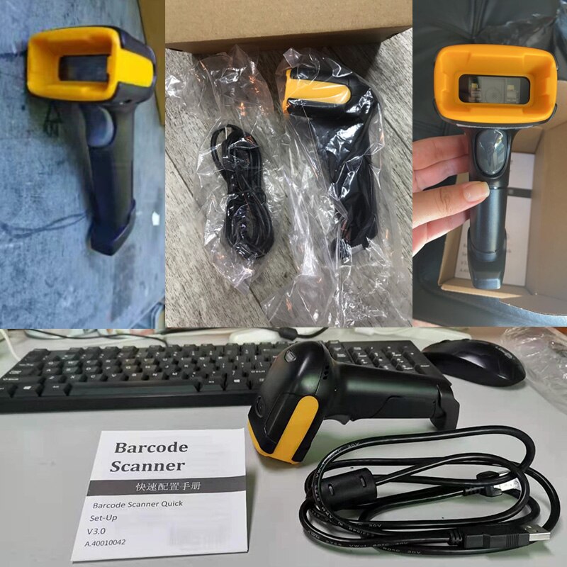 Portable Barcode Scanner CMOS Image QR Code Reader USB Handheld 1D & 2D Wired Bar Code Reader for POS Terminal and Inventory