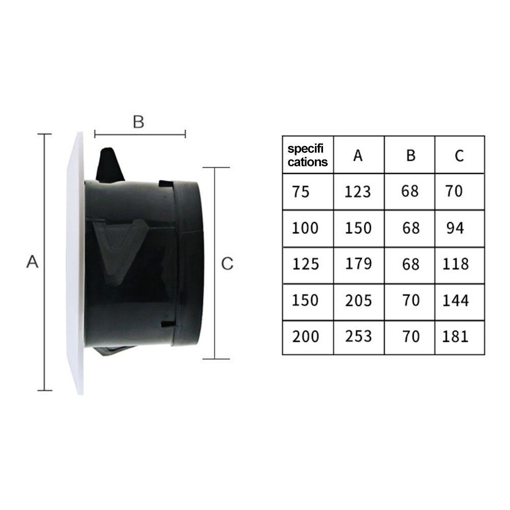 ABS 200mm Air Ventilation Cover Round Ducting Ceiling Hole Abs Air Vent Grille Louver For Bathroom Kitchen Office Ventilation